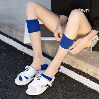 

Crystal Socks Korean Version Of The Ladies Long tube And Calf Socks Card Silk Transparent Personality Glass Socks Fashion