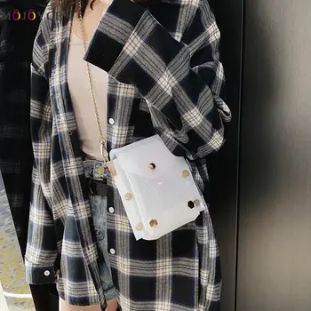 

PVC Rivet Shoulder Crossbody Handbags Women Small Chain Flap Messenger Bags