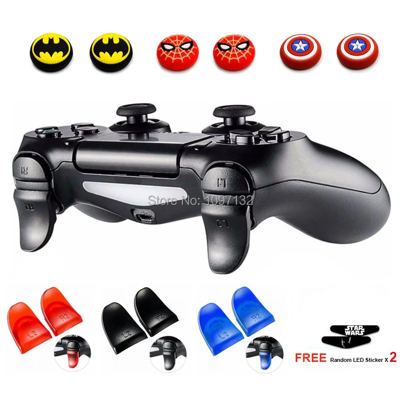 Ps4 Gaming Accessories L2 R2 Buttons Extension Triggers For Ps4 Controller Thumbstick Grip Caps For Playstation 4 Joystick Replacement Parts Accessories Aliexpress