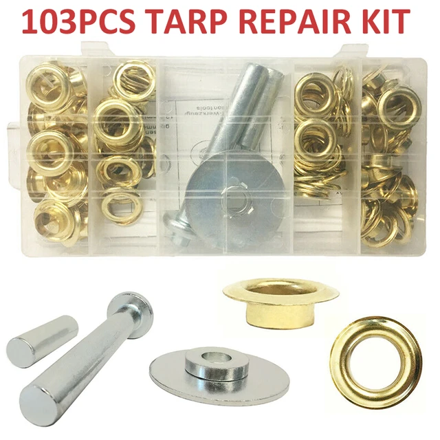 103Pcs Tarp Grommets Repair Kit 12mm Tents Tarps Shower Curtains Eyelets  Tool Camping Tent Fixing Tools Punch Plier Accessories - AliExpress