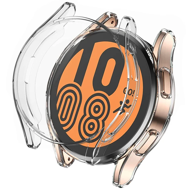Case For Samsung Galaxy Watch 4 44MM 40MM, TPU All-Around Bumper Screen Protector Galaxy watch 4 cover Smart Watch Accessories Clear