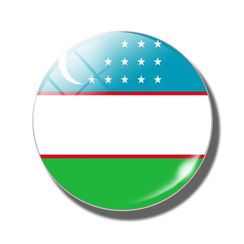 Uzbekistan Азия магнит для холодильника с флагом Китай Таиланд Сингапур Индия Мальдивские Острова Стекло купол магнитный холодильник наклейки Декор для дома - Цвет: Uzbekistan