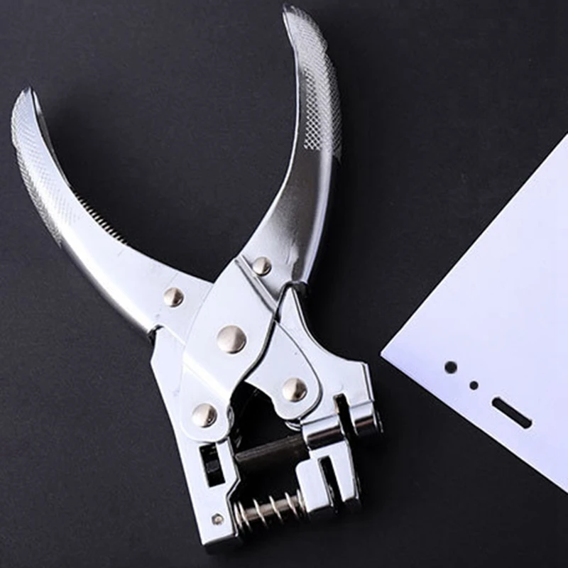 Circle and 3x13mm Slot Hole Punch Double Paper Punch Punching Tool for ID Card Badge PVC Photo Tag