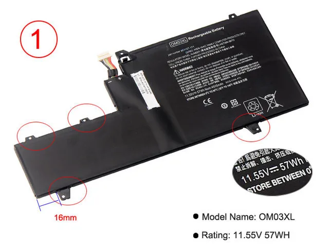 HP Elitebook 1030 G2 HSTNN-IB7O HSN-I04C 863167-171 863167-1B1 OM03XL 11.55V 57WH