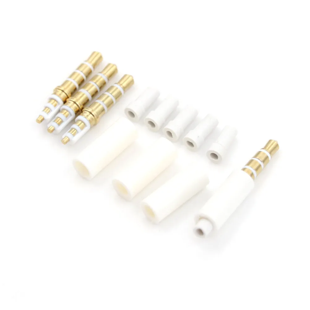 New and High Quality 4pcs/lot 3.5mm 4 Pole Stereo Headset Plug With Tail  3.5 Mm Audio Plug Jack Adaptor Connector