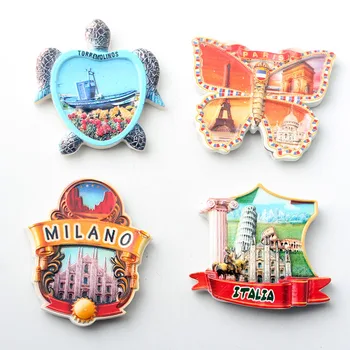 

Hot Selling MIlano Torrmolinos Paris Refrigerator Magnetic Sticker 3D Resin Handmade Fridge Magnets Tourism Souvenir