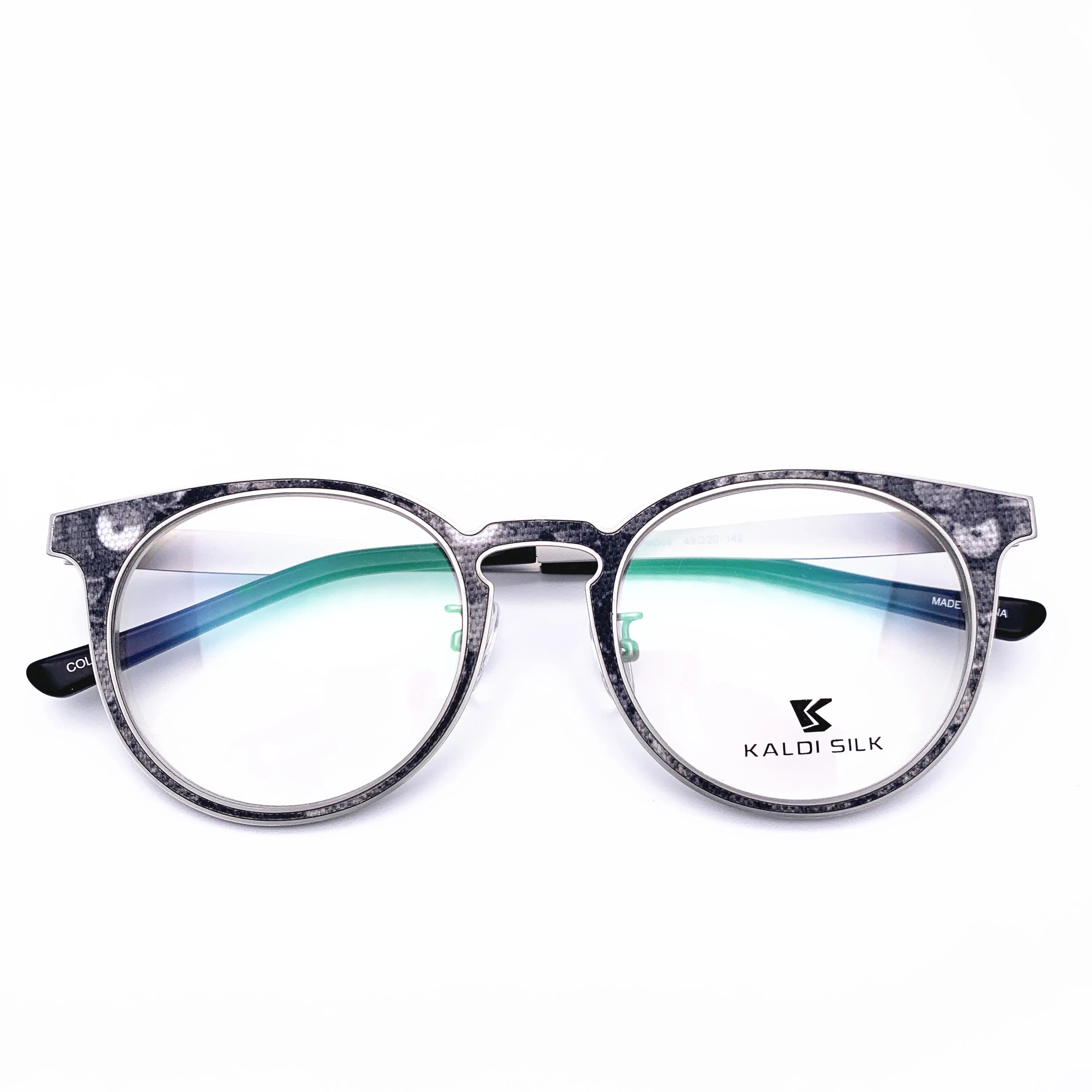 

Belight Optical Metal with Fabric insert Round Shape Fashion Design optical frame spectacle frame precription lens KS8044