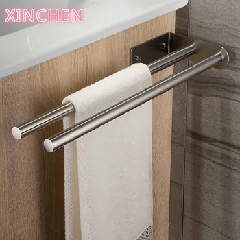 

XINCHENTowel Holder 40 cm Double Arm Towel Rail Stainless Steel Brushed Bath Towel Rack Wall Mounted Towel Hanger Bathroom Brief