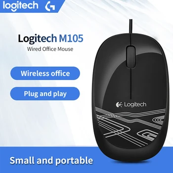 

Logitech M105 Wired Mouse with Multi-color Portable Mouse Optional 1000dpi Cable for Mac OS/Windows PC/Laptop Office Home Using