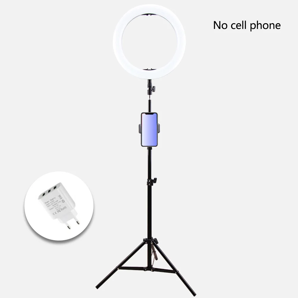 

14inch Stepless Dimming Led Selfie Phone Holder Adjustable Makeup Professional Photo Studio Fill Ring Light Portable Video