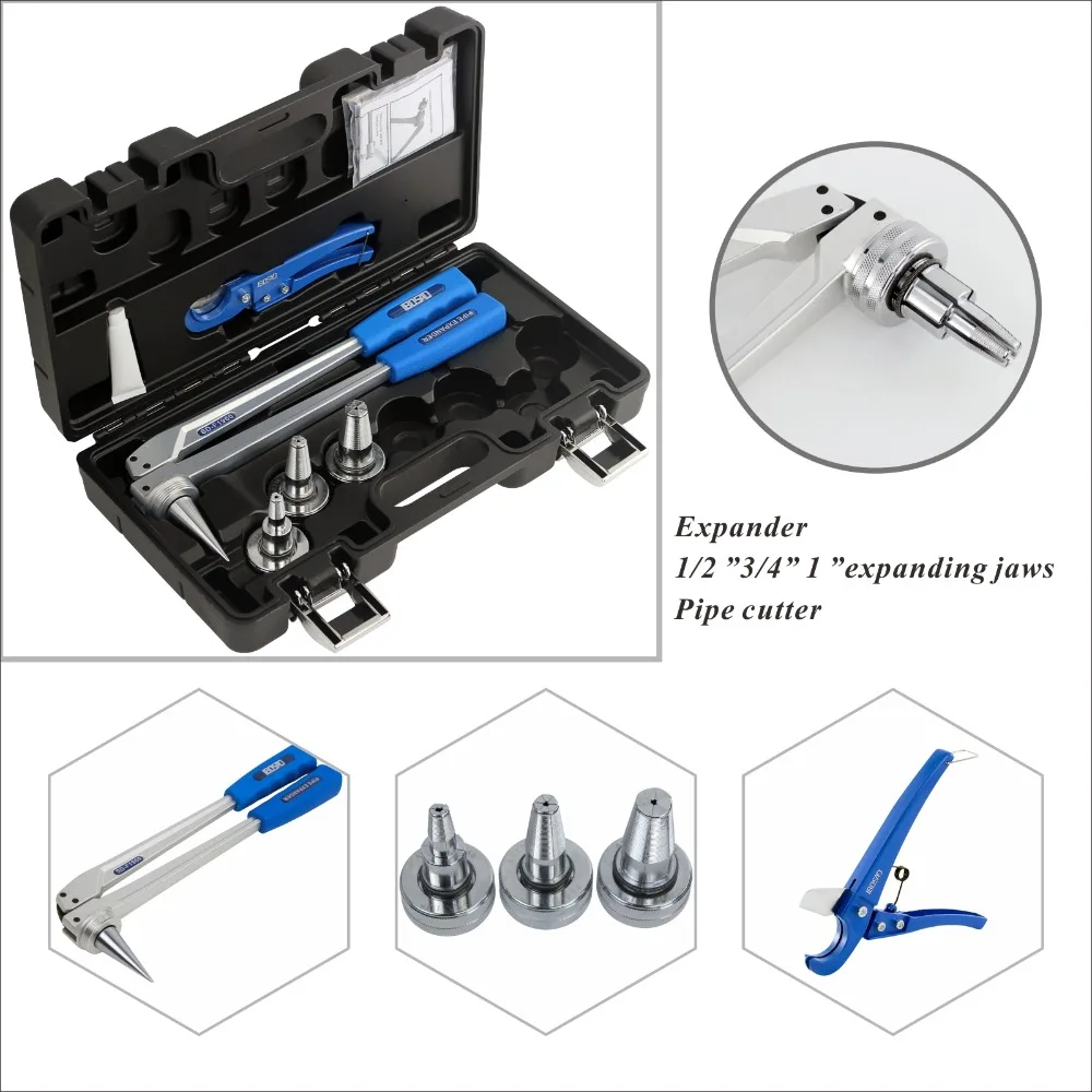 1" Uponor Wirsbo ProPEX 3/4" F1960 PEX Expander Tool Kit For 1/2" 