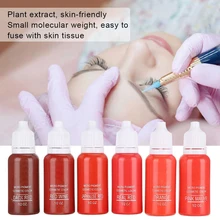 6pcs / Box Professional Semi-Permanent Tattoo Pigment Microblading Coloring Plant Extract Beauty Makeup Tattoo Inks 15ml/Bottle