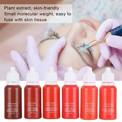 6pcs / Box Professional Semi-Permanent Tattoo Pigment Microblading Coloring Plant Extract Beauty Makeup Tattoo Inks 15ml/Bottle