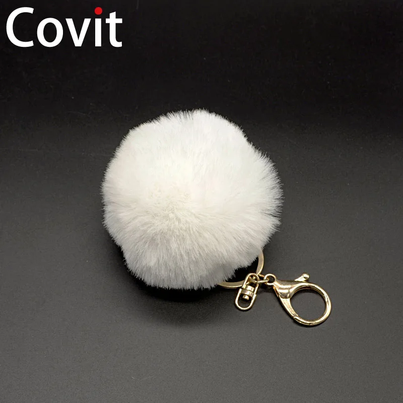 

Fluffy Pompon Fur Ball Key Chain For Women Faux Rabbit Fur Pompom Keychain Charm Bag Key Ring Holder Jewelry Christmas Gift