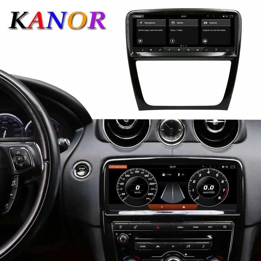 KANOR 10.25 inch Touch Screen Android 9.0 4+64G Car GPS Multimedia Navigation For Jaguar XJ XJL 2012-2016 Autoradio Stereo
