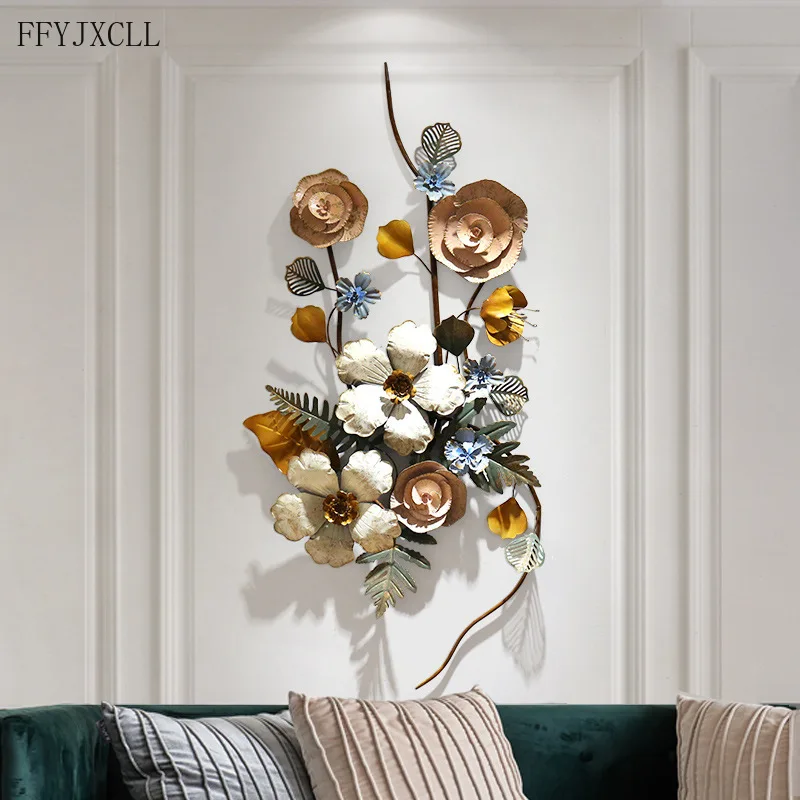 

European style living room wall decoration pendant 3D iron home decoration restaurant hotel living room