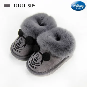 

Disney children's cotton shoes 2019 new winter warm baby shoes plus fluffy mouth children snow boots Mickey mouse