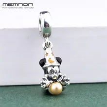 Memnon Мультяшные Подвески 925 пробы серебряная подвеска с мышкой подходят бусины Браслеты DIY для женщин Рождественский Модный кулон, ювелирные изделия для изготовления
