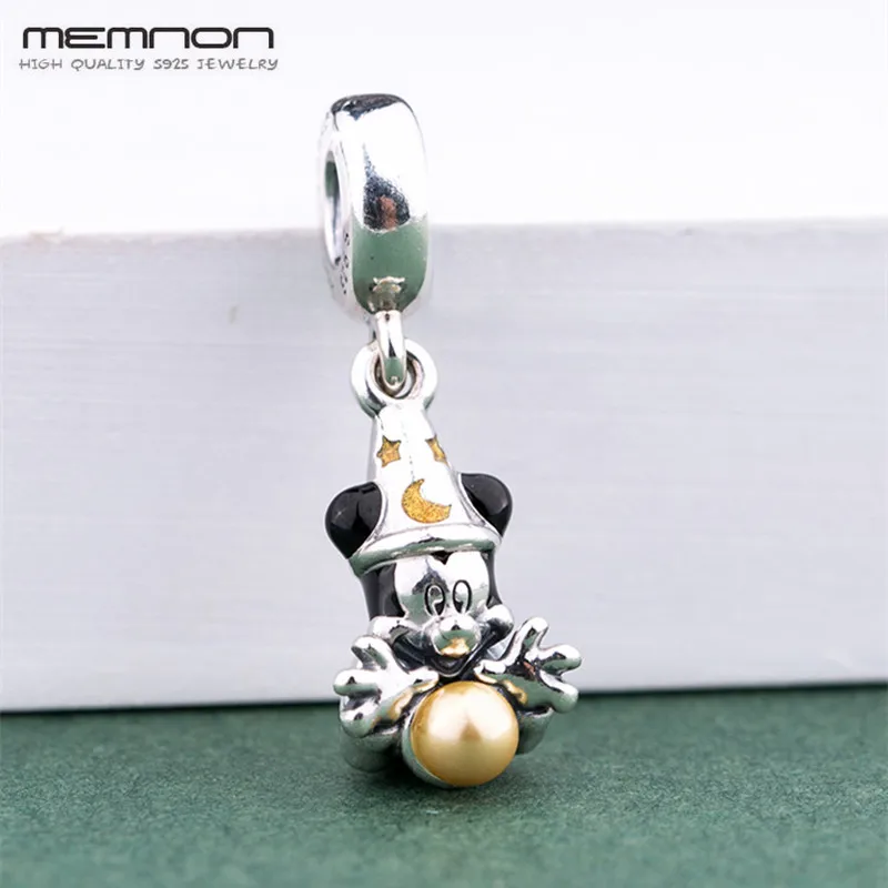 

Memnon cartoon charms 925 Sterling Silver mouse charm Fit beads Bracelets DIY for women Christmas fashion pendant Jewelry making