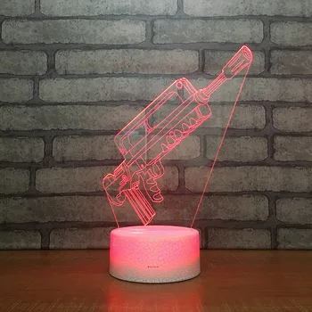 

Gun LED RGB Night Light 7 Color Change Desk Light 217 Action Figure PVC Kids Toys Brinquedos Christmas Gift