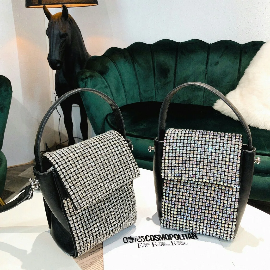 BXX Sac/ модные роскошные сумки женские дизайнерские стразы половина крышки маленький квадратный карман сумка через плечо ZC880