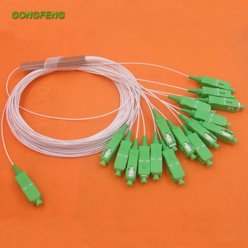 

10pcs NEW Optic Fiber Connector 0.9mm Steel Tube 1:16 Differential Mini Blockless SC/APC Fiber Optic PLC Splitter Wholesale