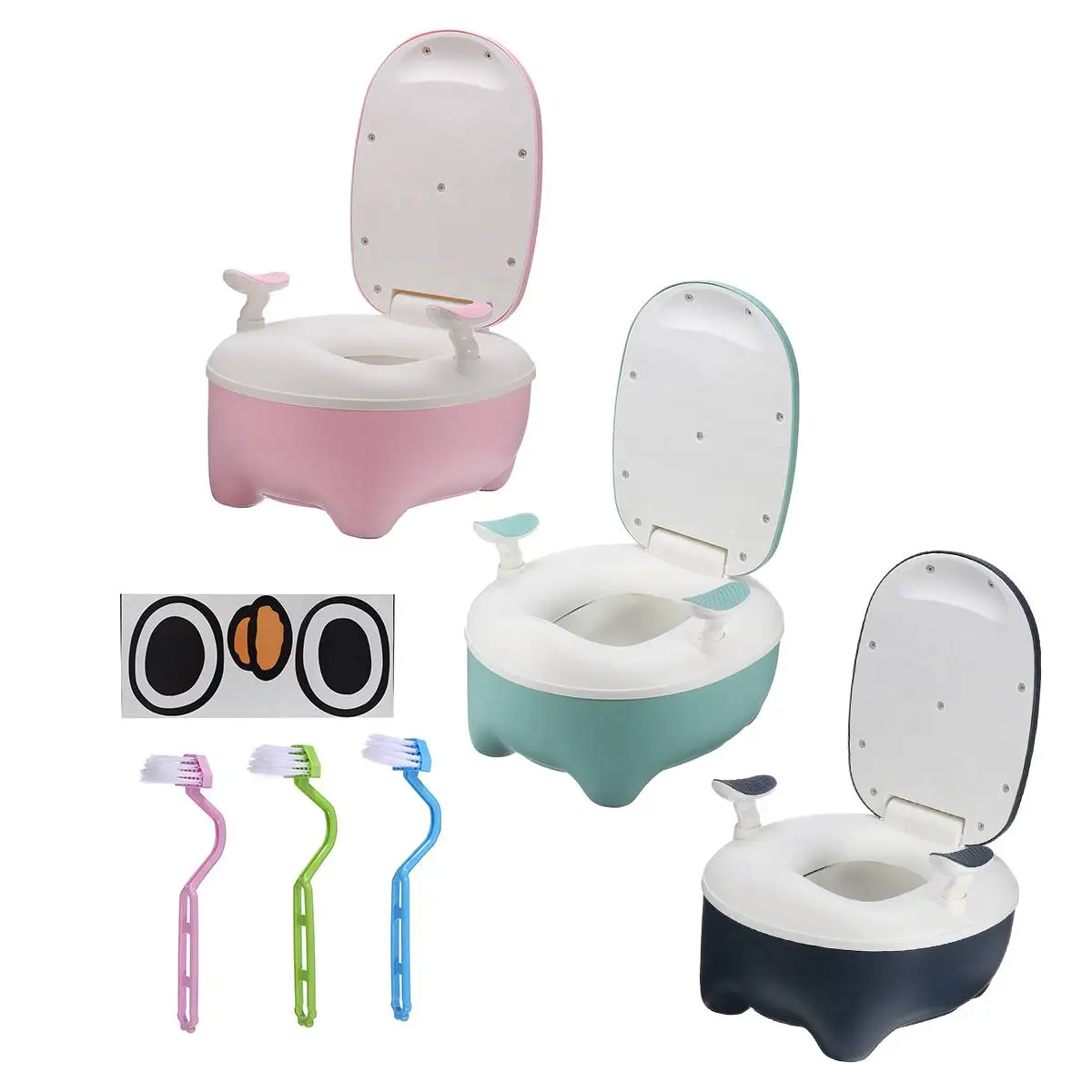 Cadeira com Tampa Cores Anti-respingo Crianças Bebê Potty Formação Assento Removível Antiderrapante Criança Toalete Treinamento Dobrável 3 10 assento removível antiderrapante criança toalete cadeira com