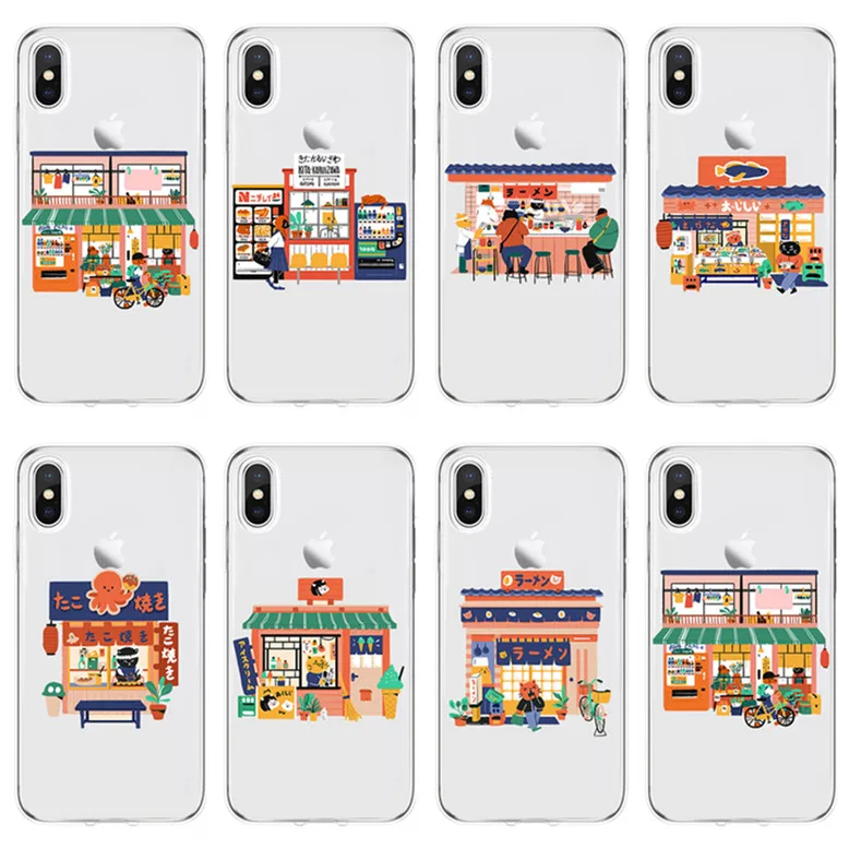 Японский милый мультяшный магазин суши принт Мягкий ТПУ силиконовый чехол для