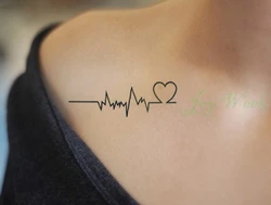 Autocollant de tatouage temporaire, de petite taille, imperméable, effet vague d'amour, flash, faux tatouages, 2 pièces, 2022 