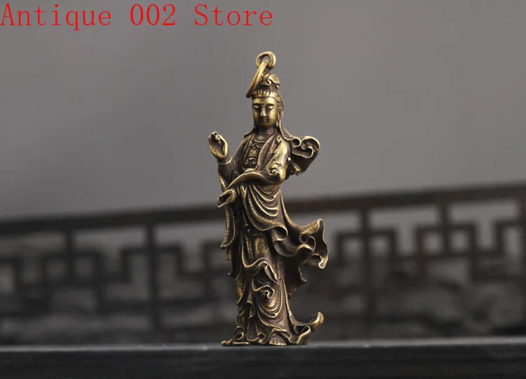 Бронзовая подвеска для ключей Будды из чистой меди Ruyi Avalokitesvara laughing | Дом и сад