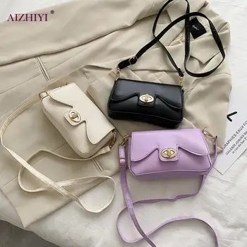 

Popular Simple Female Daily Bag Women Solid PU Shoulder Bag Casual Flap Phone Pouch Travel Messenger Handbags