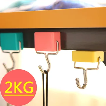 

3Pcs/Set Magnetic Hook Strong Mini Heavy Duty Hanger Key Holder Durable For Home Kitchen Refrigerator Bearing 2KG Hooks