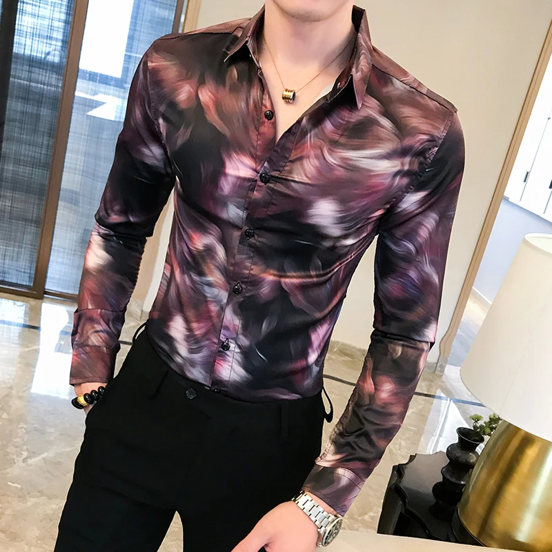 British Style Digital Print Shirt Men Fashion 2020 Slim Fit Men Casual Shirts Long Sleeve All Match Streetwear Blouse Men 4XL-M British Style Digital Print Shirt Men Fashion 2020 Slim Fit Men Casual Shirts Long Sleeve All Match Streetwear Blouse Men 4XL-M