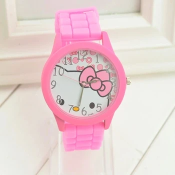 

Hello Kitty cartoon children's watch Korean Edition KT cat jelly color girl Watch Hello Kitty student Watch