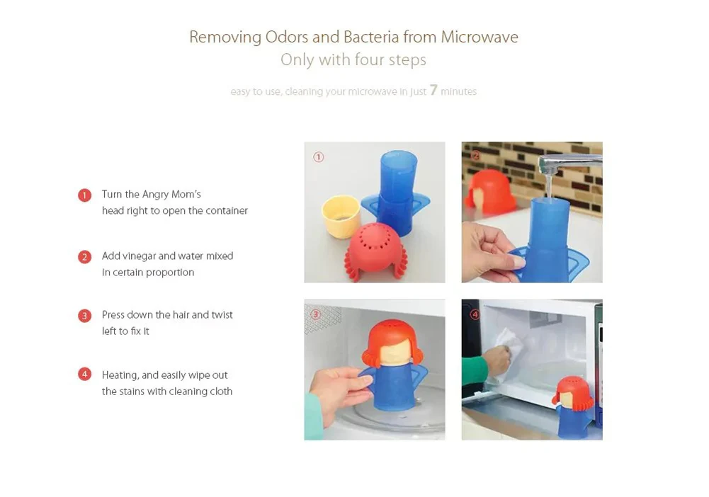 Küche Mama Mikrowelle Reiniger Leicht Reinigt Mikrowelle Dampf Reiniger Geräte für Küche Kühlschrank Reinigung