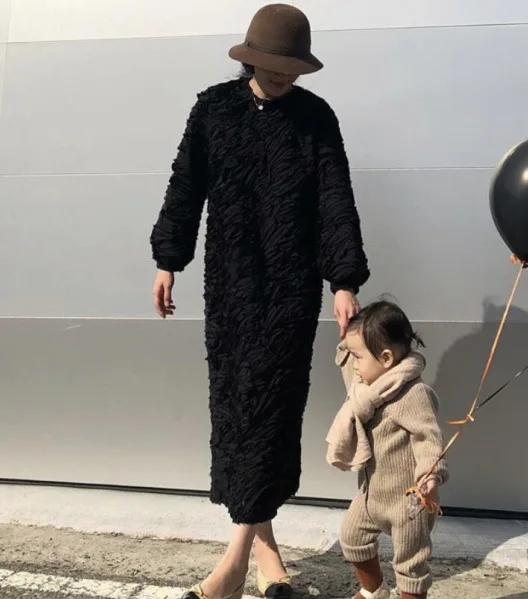 

2019 Autumn And Winter New Style Korean-style CHIC-Style Stereo Flower Long Elegant Elegant Dress