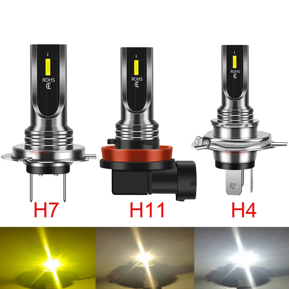 

Светодиодные лампы Luces 4300, H8, H9, H11, 1860, H7, H4, HB3, 9012, 9005, HB4, 9006 К, 12 В
