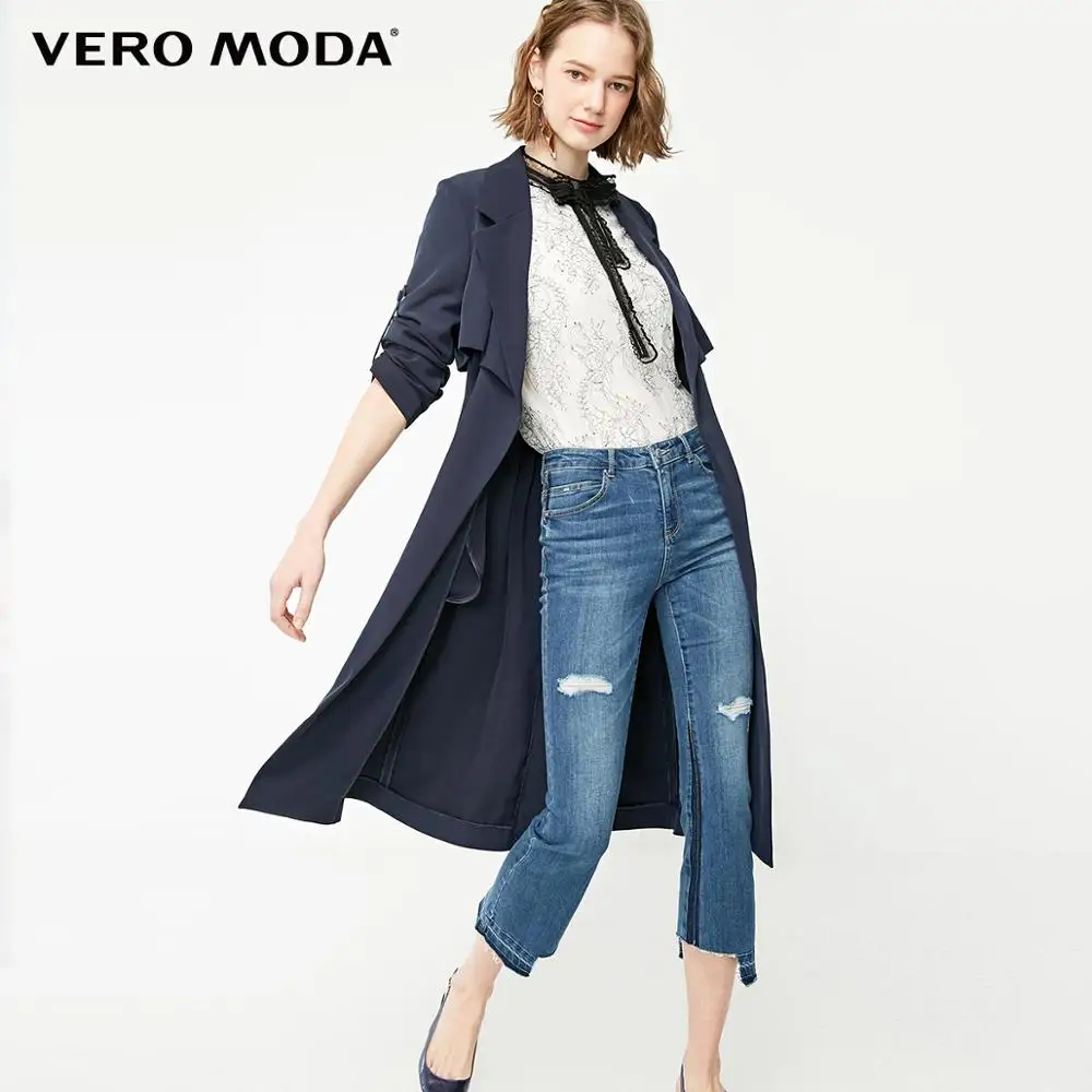 Vero Moda женский OL Стиль минималистичный драпированный Тренч | 319121509