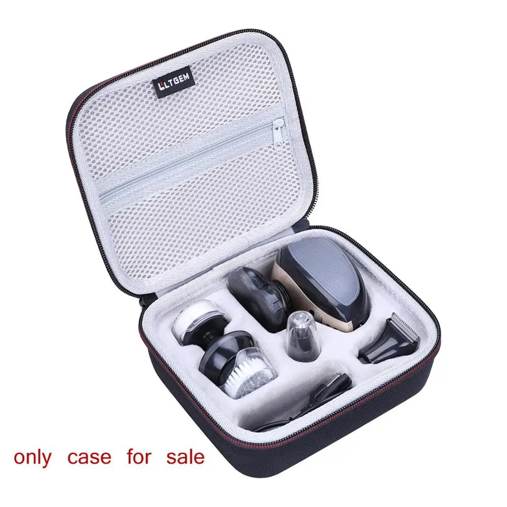 LTGEM impermeable EVA duro caso para máquina de afeitar eléctrica para los hombres cabeza de afeitar para los hombres calvos Kit de aseo 5 en 1 seco mojado afeitadora rotatoria