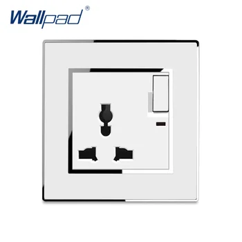 

3 Pin Multifunction Socket With Switch LED Indicator Wallpad Luxury Wall Electric Power Outlet Mirror Acrylic Panel Tomada