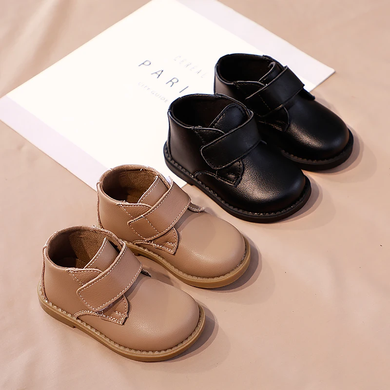 

Infant First Walkers OutdoorToddler Snow Booties Baby Casual Shoes Genuine Leather Pure Color Boots Flat Size16-19 SX258