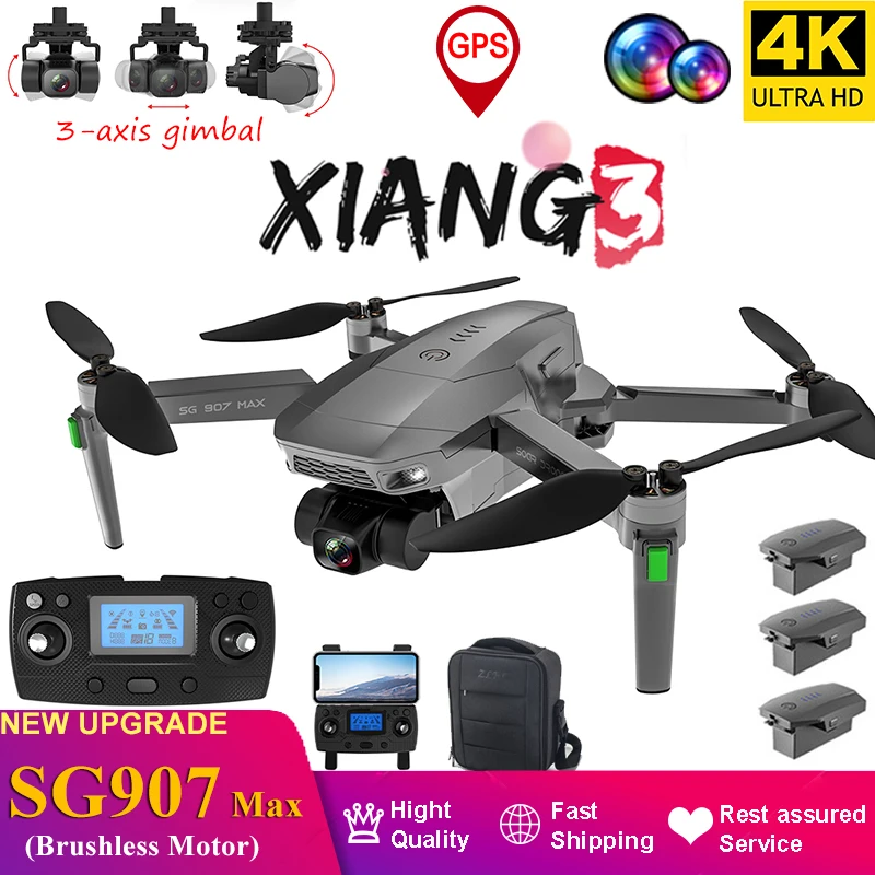 Dron con cámara 4k HD y GPS, cuadricóptero m de distancia de control remoto de 2021, juguetes de alta tecnología, dropshipping, SG907 MAX, 3 ejes, 1200