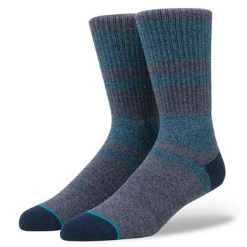 

Men's Heather Navy Block Skateboard Socks Dress Socks