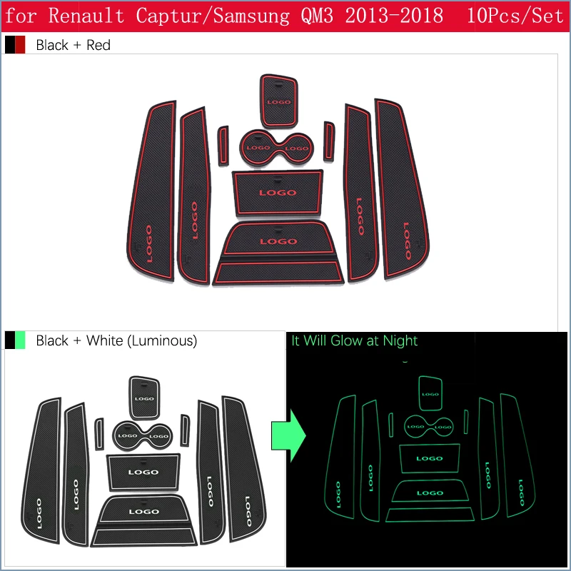 Противоскользящими резиновыми затворный слот подставка под кружку, для Renault Captur 2013 двери Groove коврики автомобильные аксессуары samsung QM3
