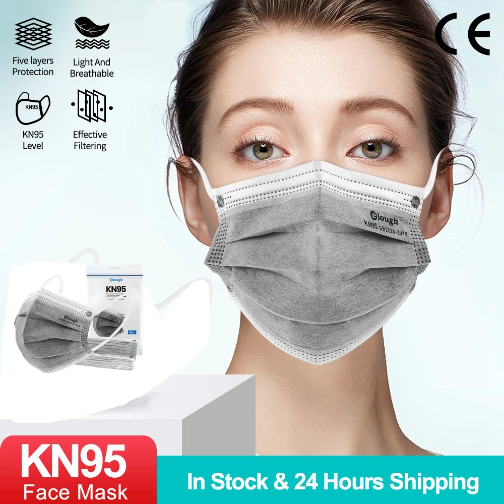 KN95 Protective Masks Adults 5 Layers Filter Fabric Safty Face Mask