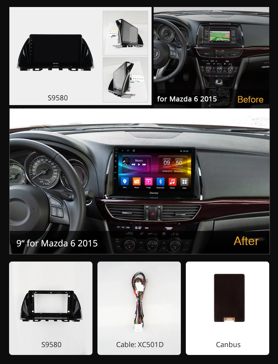 Ownice Android 9,0 Автомагнитола для Mazda 6 Atenza CX-5 2012 2013 мультимедийный плеер DSP стерео DSP 4G LTE SPDIF gps