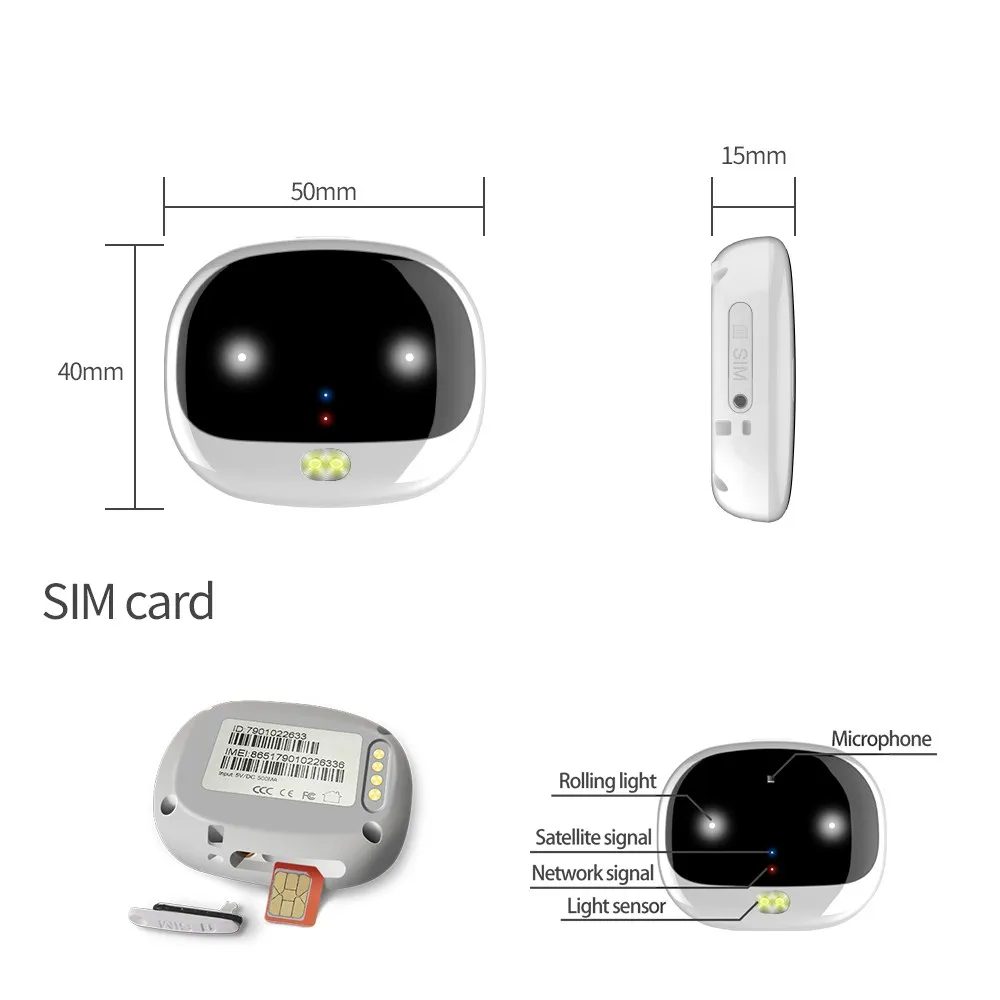 Waterproof Personal Cat GPS Tracker Pet RF-V47 Mini GPS Pets Tracker 2G GSM Best Dog with Free APP Waterproof IP67