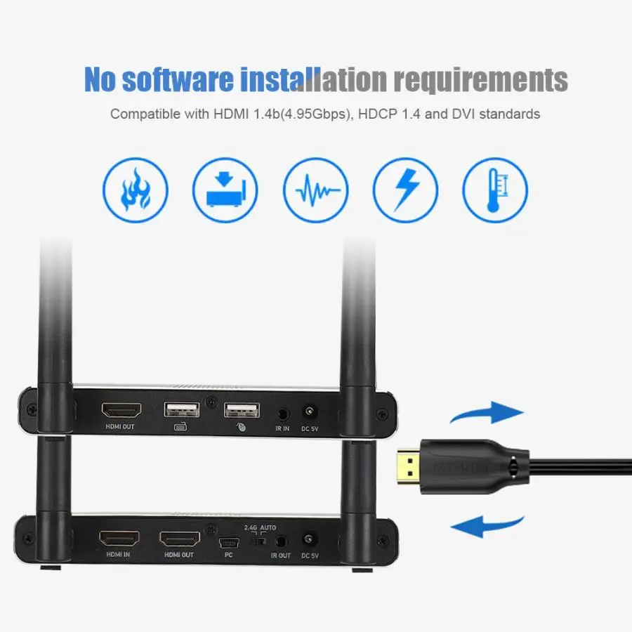 Спутниковый приемник Металлический Мини 50 м HDMI беспроводной удлинитель ИК пульт дистанционного управления передатчик приемник США штекер 100-240 В satelite
