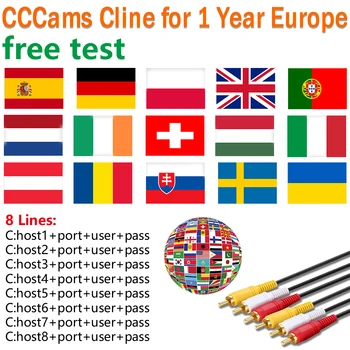 

1 year 8 CCCam Cline for Europe Spain Germany Poland Austria UK France Receiver CCCam Sat TV Receiver HD