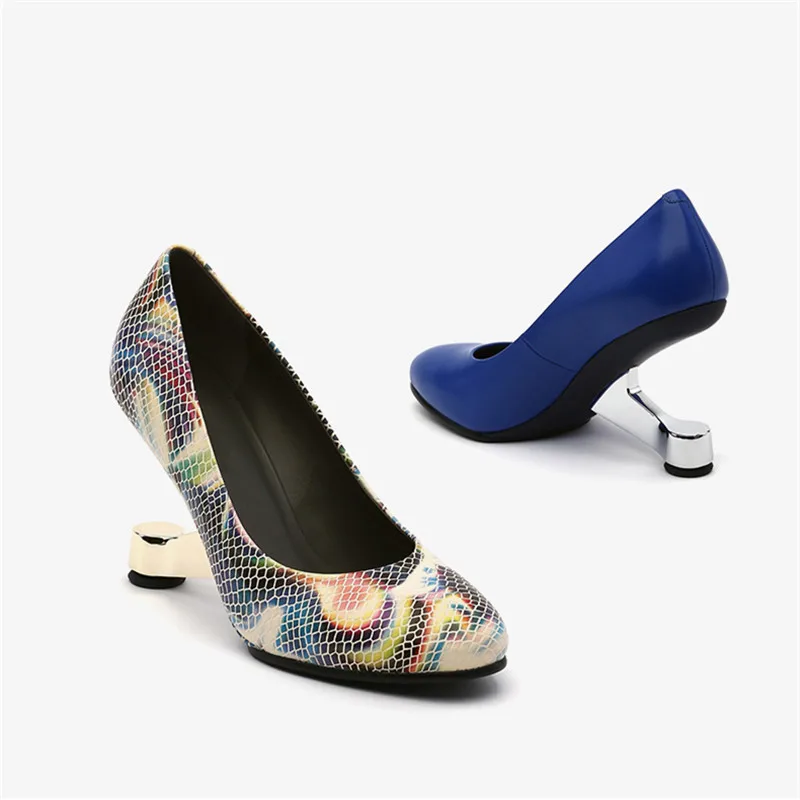 Jady Rose/Новинка года; женские туфли-лодочки на необычном каблуке; модельные туфли с круглым носком для выпускного вечера; женские пикантные туфли на высоком каблуке 8 см; женская обувь на шпильке